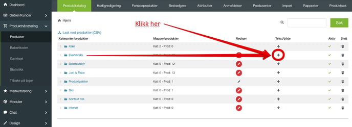 Produkthåntering, tekstbilde