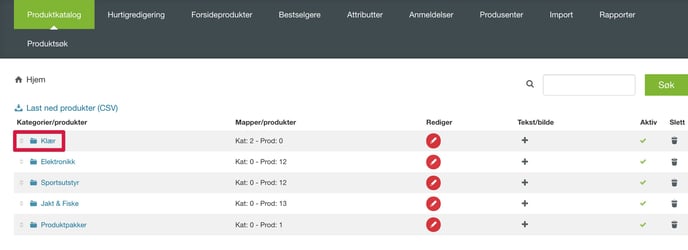 Kategori-plassering