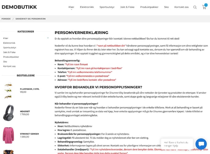 Personvernerklæring