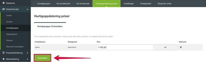 Hurtigoppdatering-priser
