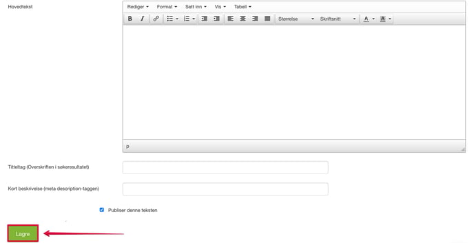 Lagre-teksteditorn