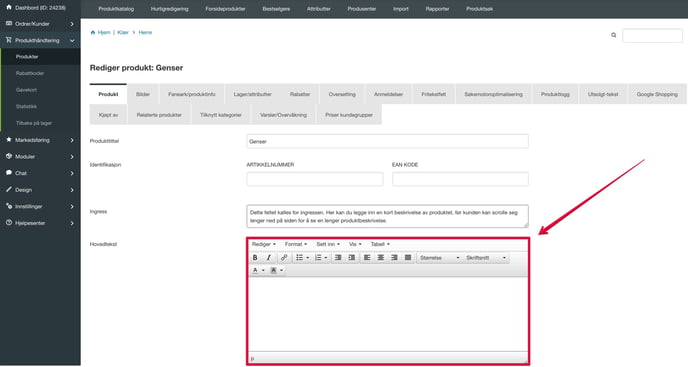 Hovodtekst-editor
