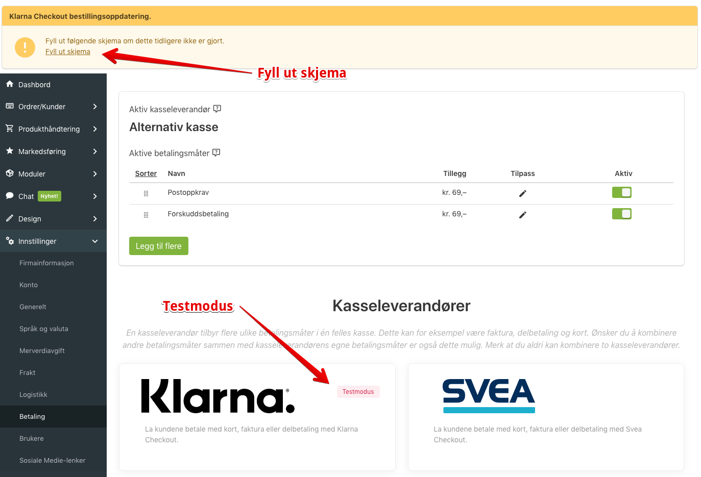 Klarna skjema